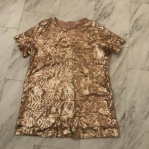 NWOT Rose Gold Sequin Dress